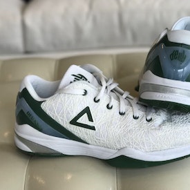 green and grey basketball shoes