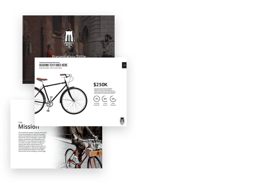 three images of a bicycle ad with text and a photo of the bicycle